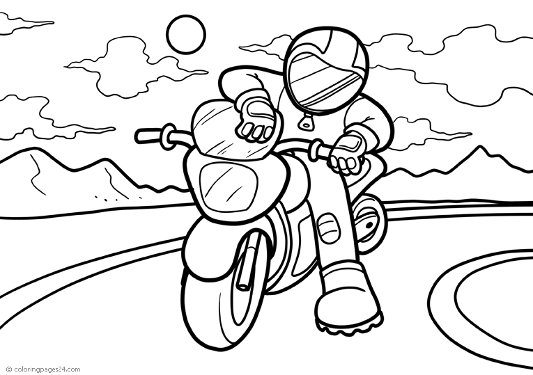 Plansa de colorat cu Motocicleta 26 19